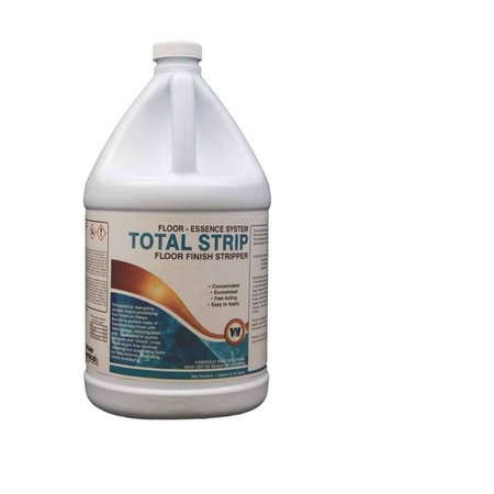 WARSAW CHEMICAL Total Strip, Floor Finish Stripper, Almond Scent, 1-Gallon, 4PK 60807-0000004